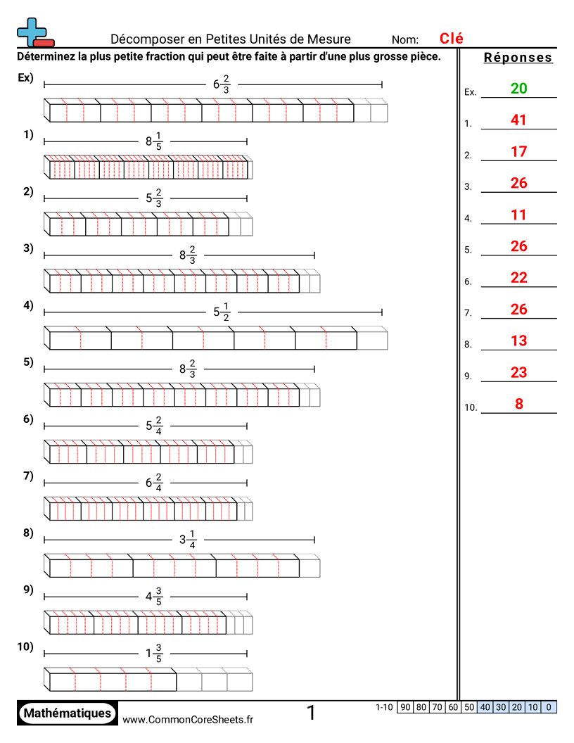 Fiches d'Exercices sur Volumes - Trouver des unités plus petites worksheet