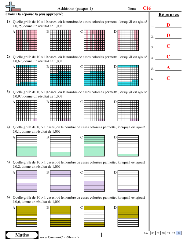  - additions-et-soustractions-jusque-1 worksheet