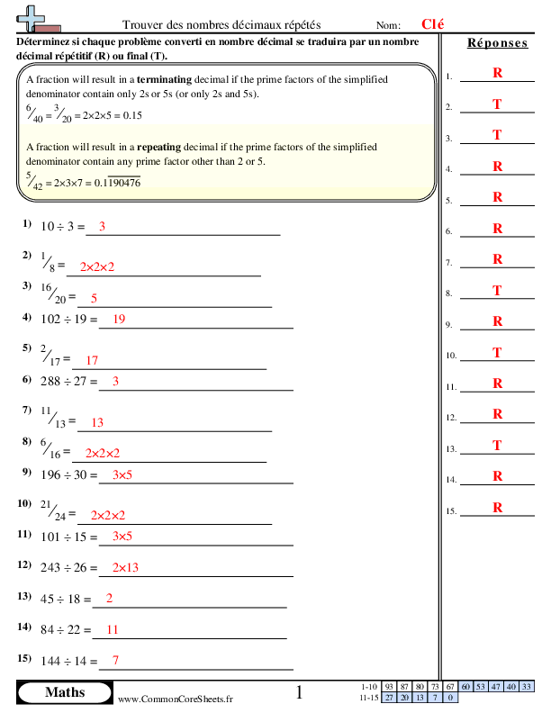  - 239 worksheet