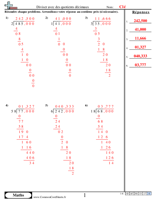  - 265 worksheet