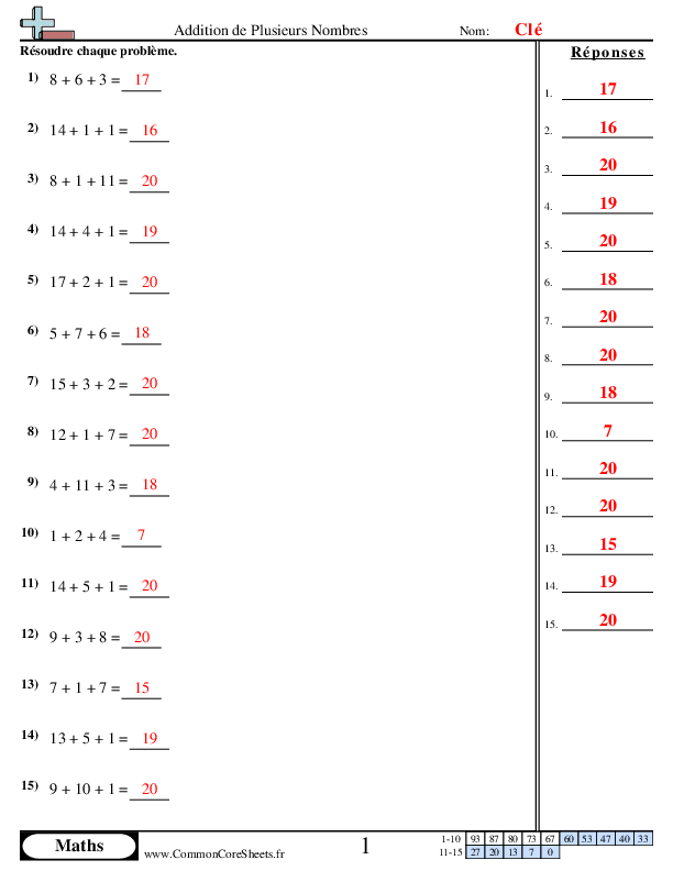  - 3-termes-resultat-inferieur-a-20 worksheet