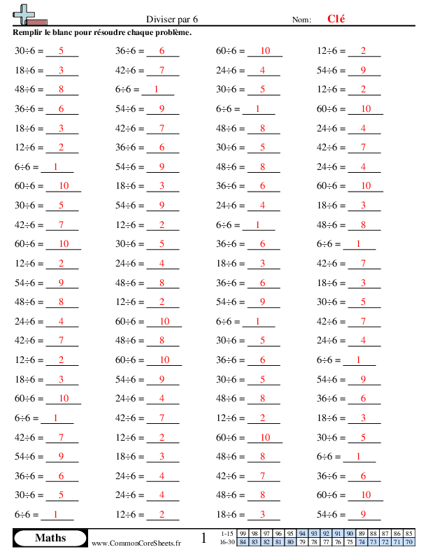  - diviser-par-6 worksheet