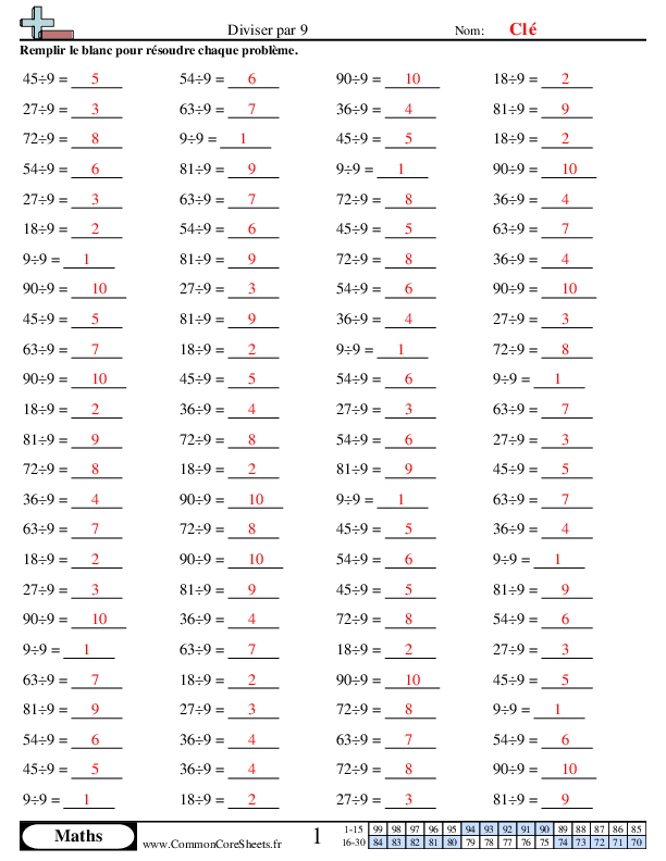  - diviser-par-9 worksheet