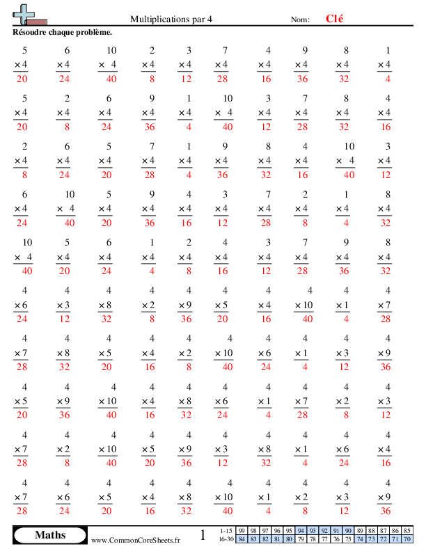  - multiplications-par-4 worksheet