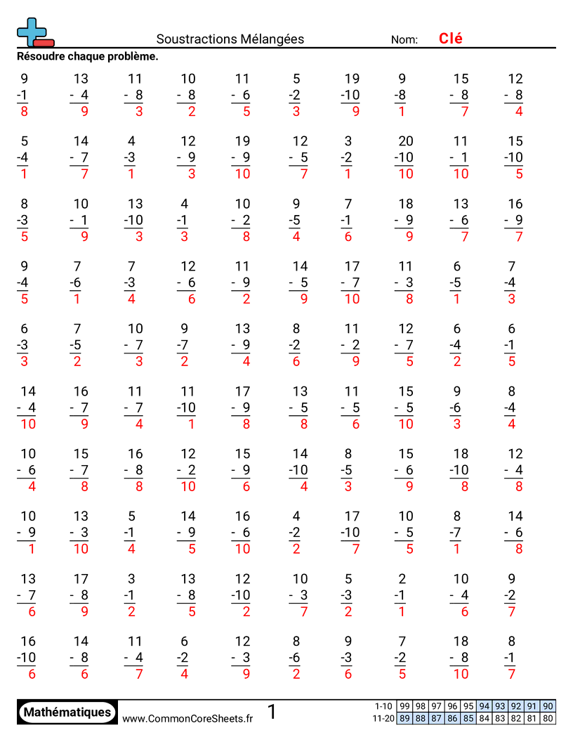 Fiches d'Exercices - Mixte worksheet
