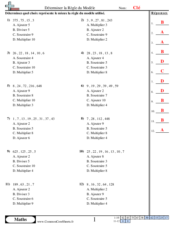  - choix-multiple-x-d worksheet