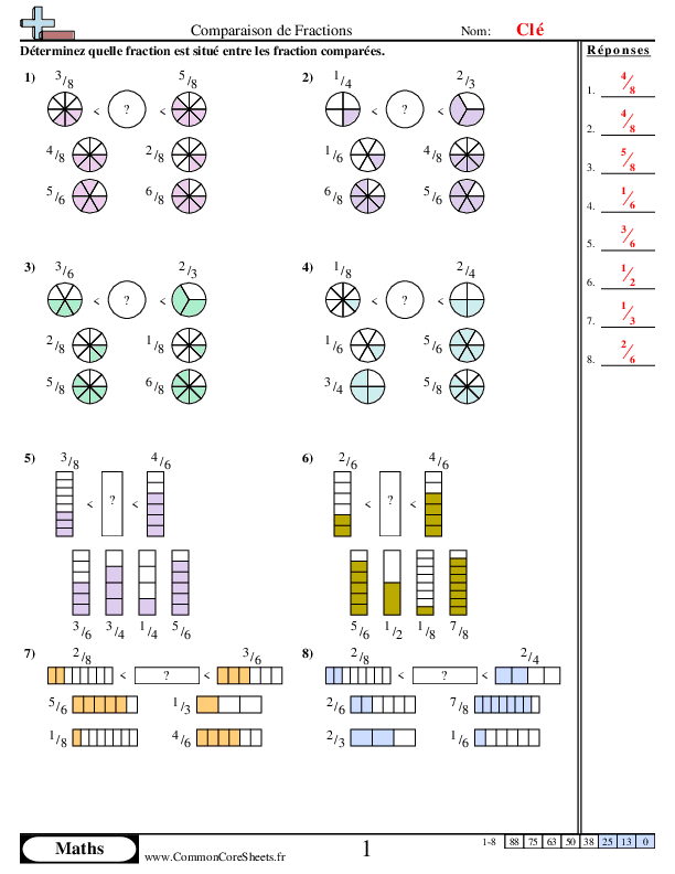  - comparaison-de-fractions worksheet