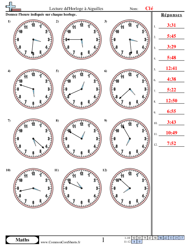  - increments-de-minutes worksheet